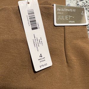 Chico's Juliet Ankle Straight Leg Pant Butterscotch Size 4 XXL/20-22